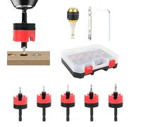 Jeu De Fraises À Lamelles, 7 Pièces Forets à Fraiser pour Bois, Douille Hexagonale Profondeur Réglable Changement Rapide 6 mm avec Limiteur Ouvre-Trou pour Béton Travail des Métaux Placoplâtre