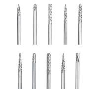 Jeu de fraises en carbure, limes diamantées à tige 1/8, Kit d'accessoires for outils rotatifs, mandrins de perçage, accessoires for le meulage du bois et de l'aluminium, 10 pièces