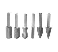 Jeu de Fraises, Fraises Rotatives au Carbure de Tungstène 6Pcs Tige de 6mm en Bois Lime à Bois Gravure de Métal Outil de Meulage Rotatif pour Meuleuse, Bricolage Sculpture Sur Bois, Polissage