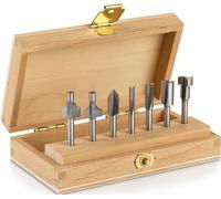 Jeu de fraises polyvalentes Dremel (660), Dremel, panneau de particules, bois dur, stratifié, plastique, contreplaqué, bois tendre, 35000 RPM, 3,2 mm, 7 pièce(s)