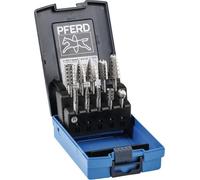 Jeu de fraises sur tige 81 queue-d.6mm 10 pces HSS denture 3 boîte de rangement incassable PFERD
