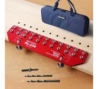 Jeu de gabarit de goupille d'étagère alliage d'infraction 11 trous guide de perceuse d'étagère pour armoire outils d'installation avec sac de rangement Shelf Pin Jig Set