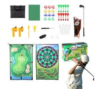 Jeu de Golf Chip and Stick, Jeu de Chipping de fléchettes de Golf - Tapis d'entraînement Tapis de Frappe de de précision,Kit Complet de Tapis d'entraînement de Golf avec Jeu de puces de bâton de