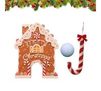 Jeu de golf de Noël en pain d'épices, jeux de Noël amusants pour la famille, mini jouet de golf avec club de canne à sucre d'orge et balles, idée cadeau pour la maison et le bureau (A)