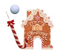 Jeu de golf en pain d'épice - Golf jouet de 16 pouces | Ensemble de jeu en feutre - Mini-golf de Noël avec boule de canne en sucre et but de maison en pain d'épice, parfait pour jouer en salle et s'am