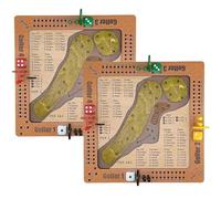 Jeu de golf sur table avec dés, jeu de dés en bois amusant et stimulant, jeu de stratégie divertissant pour les soirées entre amis, les soirées en famille, les week-ends et les amateurs de golf (2PCS)