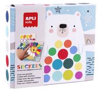 Jeu de gommettes éducatif - SWAPY - Modèle Ours - 8 feuilles illustrées - Autocollants amovibles - Multicolores