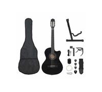 vidaXL Jeu de guitare 12pcs occidental avec égaliseur et 6 cordes Noir