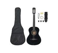 vidaXL Jeu de guitare classique pour débutants 8 pcs Noir 3/4 36" Noir G
