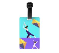 Jeu de gymnastique - Ensemble d'étiquettes de bagage personnalisées avec sangle pour valises, sacs, kit de golf.