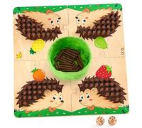 Jeu de Hérisson en Bois, Jeu de Plateau Enfant, Jeux Montessori pour 3 4 5 Ans, Jeu Plug-in Éducatif Jeu de Motricité Fine Mathématique et Jouet de Comptage, Jeu de Dés Jeu Famille Voyage