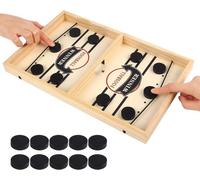 jeu de hockey avec lance-pierre, jeu de table drôle avec palet rapide en bois jeu de société interactif parents-enfants pour