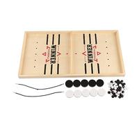 Jeu de Hockey de Bureau en Bois, Billard Double Face et Jeu d'échecs Backgammon pour Enfants de Plus de 3 Ans