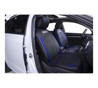 Jeu De Housses Complet Premium Sparco Noir Lisere Bleu Pvc+Polyest