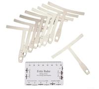 Jeu de jauges de rayon de guitare avec règle d'action de cordes pour montage luthier et mesure du manche comprenant neuf outils en acier inoxydable en forme de T en argent et blanc