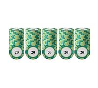 Jeu de Jetons de Poker 20 Pièces avec de Grands Nombres, Jeu de Poker Disques de Comptage Finition Arrondie pour Le Comptage de Jeux Professionnel, Poker (20)