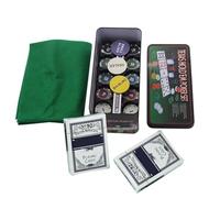 Jeu De Jetons De Poker 200 Pièces - Set de Jetons pour Texas Hold'em avec Accessoires,Jeu Multifonction Antidérapant pour Adultes en Soirée Camping Voyage Maison