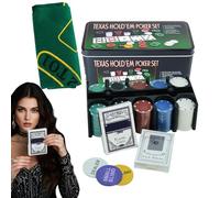 Jeu de jetons de poker Texas Holdem - Accessoires antidérapants multifonctions pour adultes - Pour voyage, craps, camping et fêtes