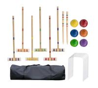 Jeu de jeu de balle, jeu de croquet | 6 joueurs jeu de jeux de pelouse drôle,Activités extérieures portables, sports en bois ensemble pour la pelouse, la cour, le parc