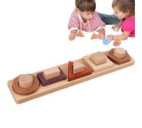 Jeu de jeu, empileur assorti, puzzle du conseil géométrique, jouets éducatifs en bois, pas de classes géométriques pour garçons et filles