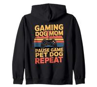 Jeu de Jeu pour Chien et Maman - Répétition rétro Sweat à Capuche