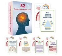 Jeu de jeux Mindfulness - Cartes d'activités apaisantes, kit de réglage émotionnel, ensemble de focus de 52 pièces | Salle de conseil Bureau thérapeutique Zone d'étude étudiants Maison Nuit Relaxation