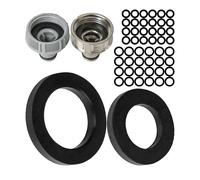 Jeu de joints plats de rechange, 50 pièces, pour systèmes enfichables de jardin G 1/2" et 3/4", compatibles avec les raccords de robinet Gardena 21 et 26,5 mm, Ø 19 x 11 et 24 x 16 mm, caoutchouc