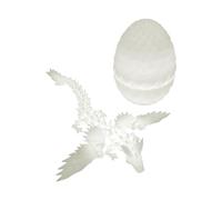 Jeu de jouets dragon articulé : paire d'œufs lumineux imprimés en 3D, modèle de dragon articulé mobile, créatif pour la maison, collection de figurines fantaisie, décoration lumineuse