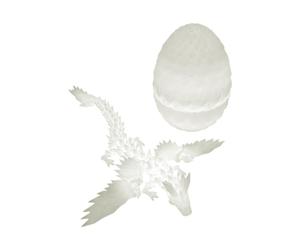 Jeu de jouets dragon articulé : paire d'œufs lumineux imprimés en 3D, modèle de dragon articulé mobile, créatif pour la maison, collection de figurines fantaisie, décoration lumineuse