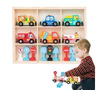 Jeu de jouets en train en bois, activités d'apprentissage éducatives avec magnétisme - Jouets de train - Pour une utilisation dans la maternelle, la maison, la salle de classe, la crèche, l'intérieur