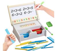 Jeu de jouets mathématiques arythmétiques : jeux éducatifs en bois, kit complet d'apprentissage en bois | Comprend des perles numériques, des baguettes, des cuillères à compter et des cartes avec des