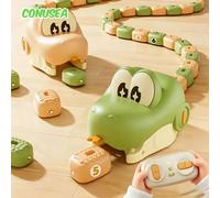 Jeu de la Serpente Gourmande à Télécommande, Voiture RC, Compétition Interactive Parent-Enfant, Jouet Éducatif Intelligent en Forme d'Animal pour Enfants green and yellow