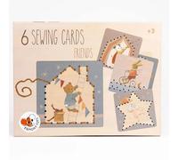 Jeu de laçage motricité fine ? 6 cartes animaux multicolore TU