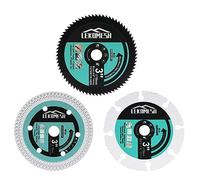 Jeu de Lames de Scie - 3pcs 75mm x 10mm X Maille/Carbure Bois/HSS Lame de Coupe pour Porcelaine,Céramique,Tuiles,Bois,Métal Doux,Meuleuse D'angle Disque de Coupe,LEKOMESH
