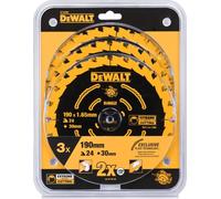 Jeu de lames de scie DeWALT (DT10304) 190 x 30 mm, 24 dents (3 pièces) DT10399
