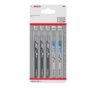 Bosch Jeu de lames de scie sauteuse Basic, 5 pièces, tige universelle, pour bois et métal