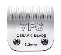 Jeu de lames de tondeuse for animaux de compagnie détachables 7FC, compatible avec la plupart des Andis, compatible avec Oster, compatible avec WAHL, tondeuses A5, céramique et acier au carbone(7FC)