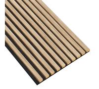 Jeu de Lames en Feutre avec Module de raccordement, 12x28 mm, 10 pièces, Largeur 46 cm, Longueur Totale 275 cm Panneaux en Bois, Panneaux muraux, Aspect Bois, Mur à Lattes