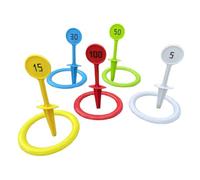Jeu de lancement de l'anneau : conteneur empilable, cadre amical, piquet pour marquer le crochet, moulage de couleurs vives non toxique | pour adolescents, adolescents, garçons, filles, salle de jeux
