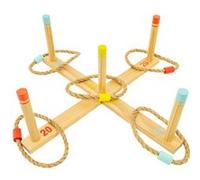 Talk-Point Jeu de lancer d'anneaux en bois FSC® – Dès 3 ans – Intérieur/Extérieur – Multicolore