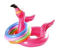 Jeu De Lancer D'anneau De Flamant Rose Gonflable Portable, Avec 4 Anneaux De Lancer Pour Fête De Famille, Piscines En Pvc Rose Et Jouets Amusants