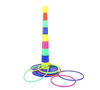 Jeu de Lancer d'anneau, Enfants Enfants Anneau coloré Lancer de Lancer 1 Ensemble Piliers + 8 Ensembles Anneaux Jouets Ringtoss Ensemble de Jeu Fête d'anniversaire Intérieur Extérieur Jouets (Jouet)