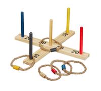 Relaxdays Jeu de Lancer d’Anneaux, Loisir d’agilité pour Petits et Grands, Jeter des Cercles, intérieur, Jardin, Nature
