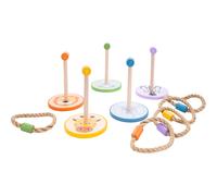 - 604020 - Jeu d'anneaux à lancer - Animaux et couleurs - jeu d'habilité en bois et en corde - +3 ans