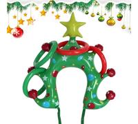 Jeu De Lancer D'anneaux De Noël Gonflable - Jeu de Chapeaux pour Arbre Festif,Jouet d'intérieur pour Adultes, Animation familiale pour fêtes et activités Scolaires