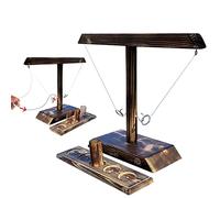 Jeu de Lancer d'anneaux en Bois - Hooks Ring Toss Game & Crochets Battle, Crochets Battle Jeux De Société, Jeu de Société Interactif pour 2 Joueurs, Jeu d'Adresse de Luxe pour Apéro, Bar & Soirée
