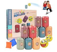 Jeu De Lancer D'anneaux - Jeu D'anneaux En Aluminium Pour Tout-petits | Jeux De Lancer De Style Canette - 10 Canettes, 2 Balles, 2 Sacs De Sable | Jouet De Développement Des Compétences De La Petite E