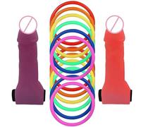 Jeu de Lancer d'Anneaux Lot de 12 Anneaux Plastique Toss Jeu Set pour pour l'enterrement de Vie de Jeune Fille Family Jeux d'extérieur Jardin Party Fêtes Carnaval Adultes