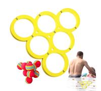 Jeu De Lancer De Balle De Piscine avec 10 Balles Et Anneaux en Mousse Flottants, Jeu De Lancer De Balle Flottante De Piscine, Jouet De Sport Nautique pour Et Adultes, J-EU D'extérieur Ludique
