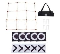 Jeu de lancer de pouf d'extérieur - Ensemble de plateau géant XO avec 10 sacs de sable | Jeu interactif parent-enfant pour la plage pique-nique | Complet avec piquets grille sac en tissu, 1800 g